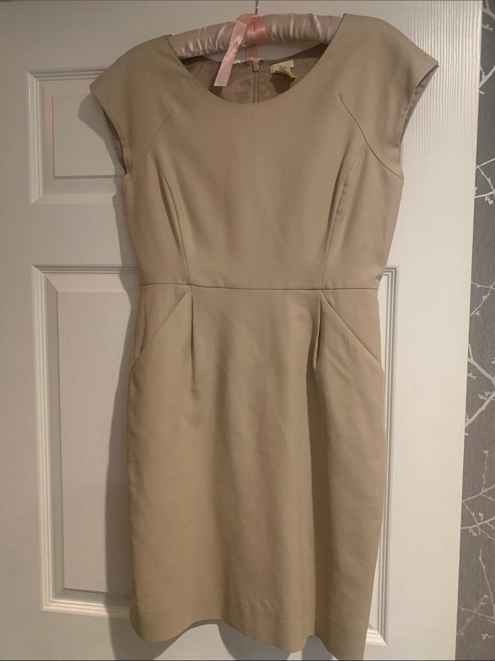 J. Crew Beige Cap-Sleeve Sheath Dress